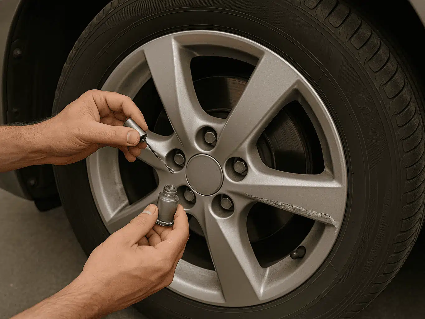 cara memperbaiki velg mobil tergores